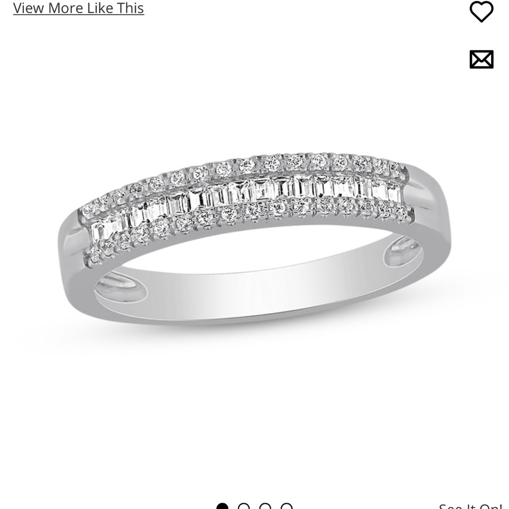 SOLD ❌ Diamond Anniversary Ring 1/5 ct tw Round/Baguette 10K White Gold